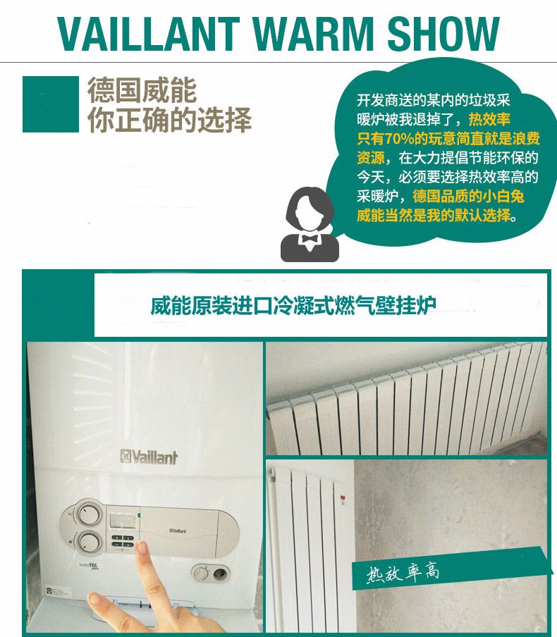 威能(Vaillant) 四代冷凝豪华进口(25kw采暖热水两用壁挂炉)价格